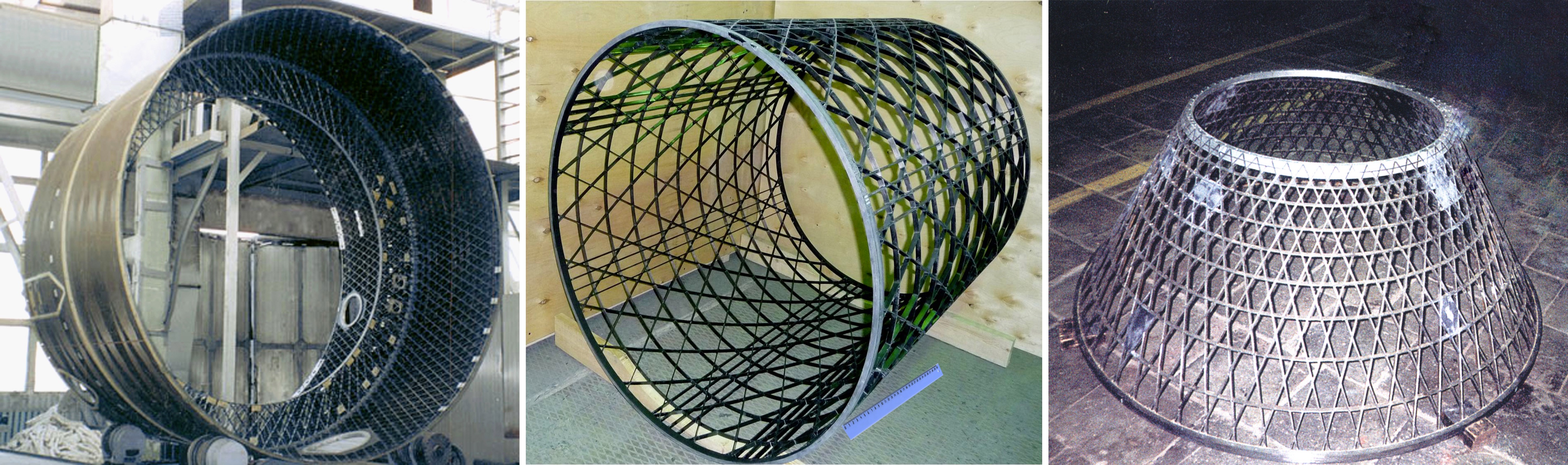 Different types of anisogrid payload adapters in the form of a ruled surfaces
